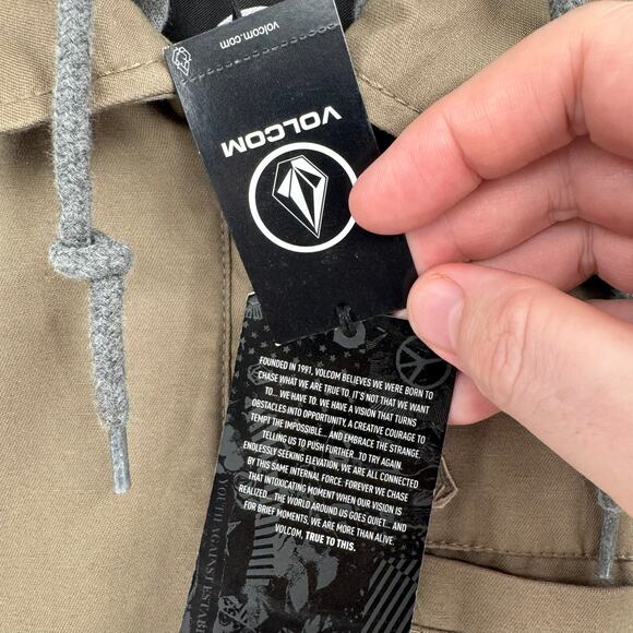 Volcom Warren Full Zip Hooded Jacket Mens Small Brown Gray NEW - Picture 9 of 14